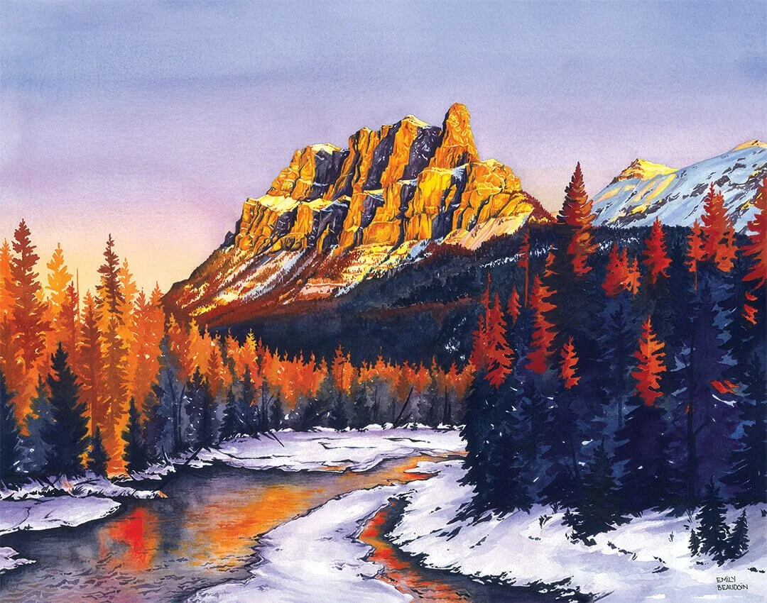 Castle Mountain 11x14 Art Print | Canadian Rockies Mountain
